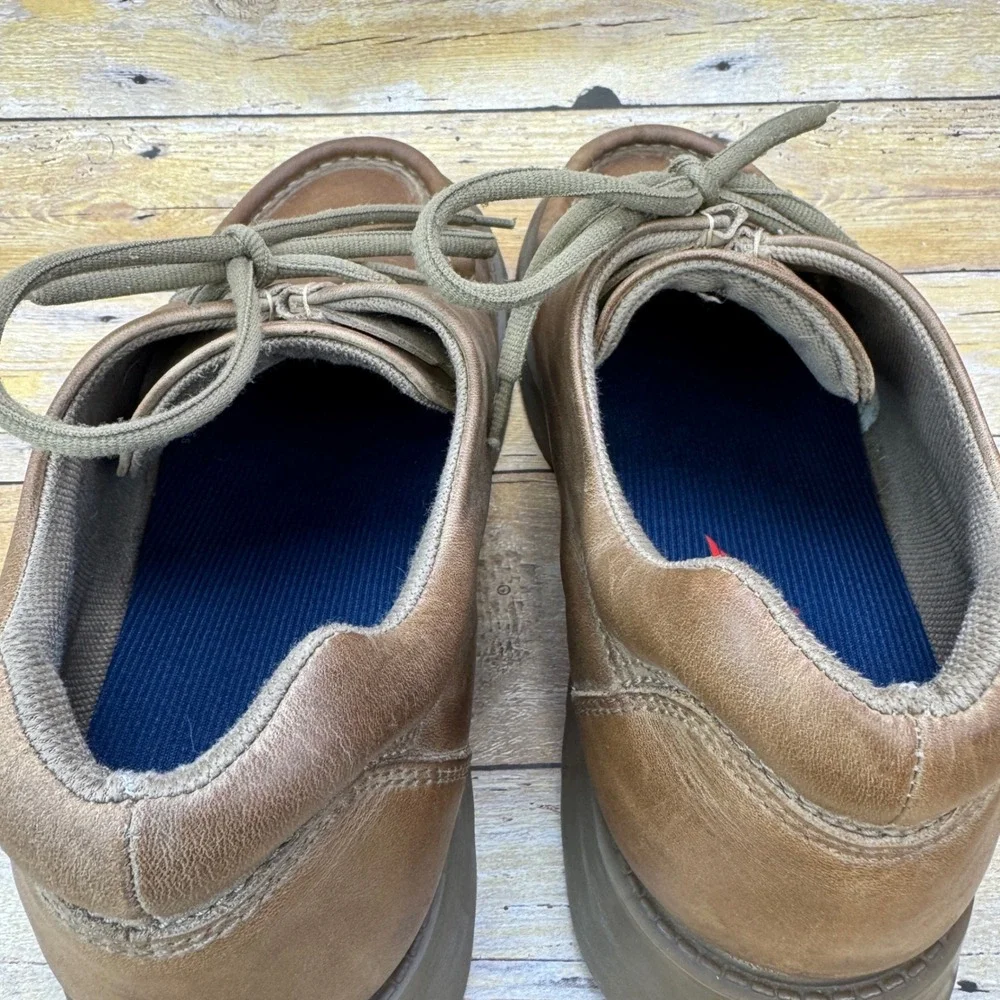 Vtg American Eagle Mens 11 Brown Leather Chunky Moc Toe Shoes‎ Y2K Gorpcore 90s